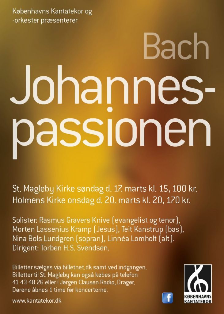 Bach Johannes-Passion med Københavns Kantatekor 2013