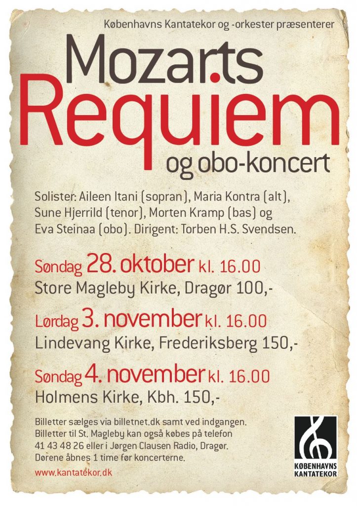 Mozart Requiem med Københavns Kantatekor 2012